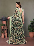 Green Botanical Print Saree by Glanzavi – Stylish Everyday & Occasion Wear
