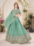 Pastel Green Embroidered Lehenga Choli Set with Dupatta
