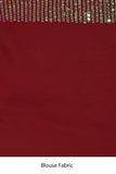Maroon Designer Georgette Saree with Heavy Sequin Floral Embroidery