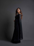 Midnight Noir Black Sequin Georgette Saree For Women