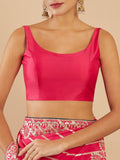 Women's Solid Silk Sleeveless Blouse Top Scoop Neck Ethnic & Party Wear for Saree, Lehenga, Skirt