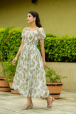 Floral Smocked Puff Sleeve Maxi Dress – Summer Garden Edition