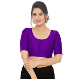 Women’s Purple Saree Blouse, Ready Made Plain Blouse for Saree, Half Sleeve Ethnic Choli Top, Festive Party Wear Blouse