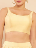 Women's Solid Silk Sleeveless Blouse Top Scoop Neck Ethnic & Party Wear for Saree, Lehenga, Skirt