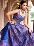 Meher Royal Blue Banarasi Silk Lehenga Set with Dupatta