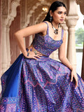 Meher Royal Blue Banarasi Silk Lehenga Set with Dupatta