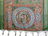 Green Kalamkari Printed Saree with Rich Border & Artistic Pallu | Traditional Ethnic Wear for Women