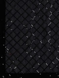 Black Sequin Georgette Saree with Geometric Diamond Embroidery