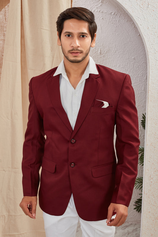 Men's Classic Solid Formal Blazer Two Button Light Weight Suit Jacket