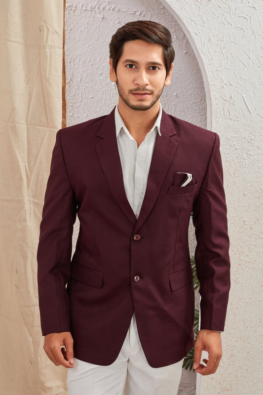 Men's Classic Solid Formal Blazer Two Button Light Weight Suit Jacket