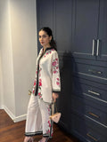 White Printed Rayon Kurta Co-Ord Set