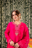 Pink Embellished Chanderi Kurta Set with Dupatta