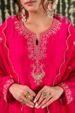 Pink Embellished Chanderi Kurta Set with Dupatta