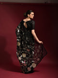 Gulabo Black Georgette Saree with Multicolor Thread & Sequin Floral Embroidery