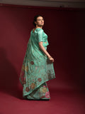 Gulabo Sky Blue Georgette Saree with Multicolor Thread & Sequin Floral Embroidery