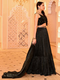 Eira Black Sequin Embellished Lehenga Set with Spaghetti Blouse and Dupatta