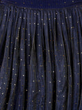 Navy Blue Sequined Bustier Lehenga Set with Sheer Dupatta