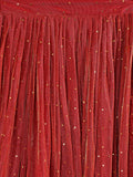 Scarlet Red Sequined Bustier Lehenga Set with Sheer Dupatta