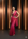 Pink Satin Silk Saree for Evening & Festive Ready to Wear Saree