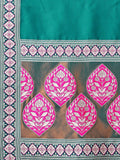 Teal & Magenta Heritage Print Lehenga Set