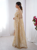 Galaxy Gold Organza Saree with Silver Sequin Embroidery