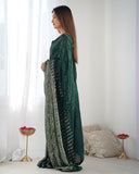 Emerald Green Sequin Saree – Glamorous Designer Partywear Saree