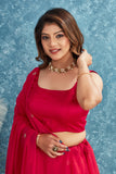 Red Embroidered Lehenga with Red Blouse Festive Ethnic Wear