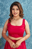 Red Embroidered Lehenga with Red Blouse Festive Ethnic Wear