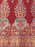 Maroon & Green Banarasi Silk Lehenga Set with Brocade Blouse