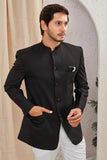 Men's Indian Ethnic Solid Mandarin Collar Bandhgala Jodhpuri Blazer Elegant Formal Wear