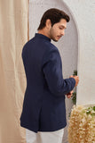 Men's Indian Ethnic Solid Mandarin Collar Bandhgala Jodhpuri Blazer Elegant Formal Wear