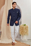 Men's Indian Ethnic Solid Mandarin Collar Bandhgala Jodhpuri Blazer Elegant Formal Wear