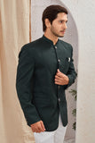Men's Indian Ethnic Solid Mandarin Collar Bandhgala Jodhpuri Blazer Elegant Formal Wear