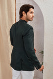 Men's Indian Ethnic Solid Mandarin Collar Bandhgala Jodhpuri Blazer Elegant Formal Wear