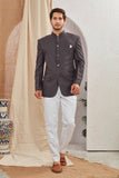 Men's Indian Ethnic Solid Mandarin Collar Bandhgala Jodhpuri Blazer Elegant Formal Wear
