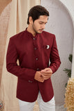 Men's Indian Ethnic Solid Mandarin Collar Bandhgala Jodhpuri Blazer Elegant Formal Wear