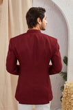 Men's Indian Ethnic Solid Mandarin Collar Bandhgala Jodhpuri Blazer Elegant Formal Wear