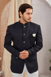 Men's Indian Ethnic Solid Mandarin Collar Bandhgala Jodhpuri Blazer Elegant Formal Wear