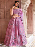 Meher Pink Banarasi Silk Lehenga Set with Dupatta