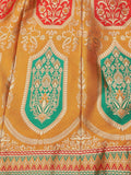 Yellow & Maroon Banarasi Silk Lehenga Choli with Dupatta