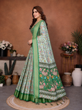 Light Green Banarasi Silk Half Saree Lehenga Choli, South Indian Langa Voni Set