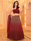 Garnet Glow Ombre Lehenga Set