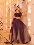 Iris Wine Shimmer Lehenga Choli Set