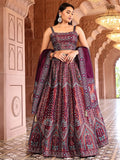 Meher Maroon Banarasi Silk Lehenga Set with Dupatta