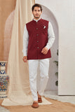 Men's Classic Solid Nehru Jacket Ethnic Waistcoat for Formal & Festive Wear