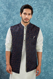 Indian Traditional Men's Jacquard Open Waistcoat Weddings & Festive Occasions Nehru Jacket