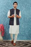 Indian Traditional Men's Jacquard Open Waistcoat Weddings & Festive Occasions Nehru Jacket
