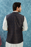Indian Traditional Men's Jacquard Open Waistcoat Weddings & Festive Occasions Nehru Jacket
