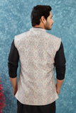Indian Traditional Men's Jacquard Open Waistcoat Weddings & Festive Occasions Nehru Jacket