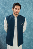 Indian Traditional Men's Jacquard Open Waistcoat Weddings & Festive Occasions Nehru Jacket